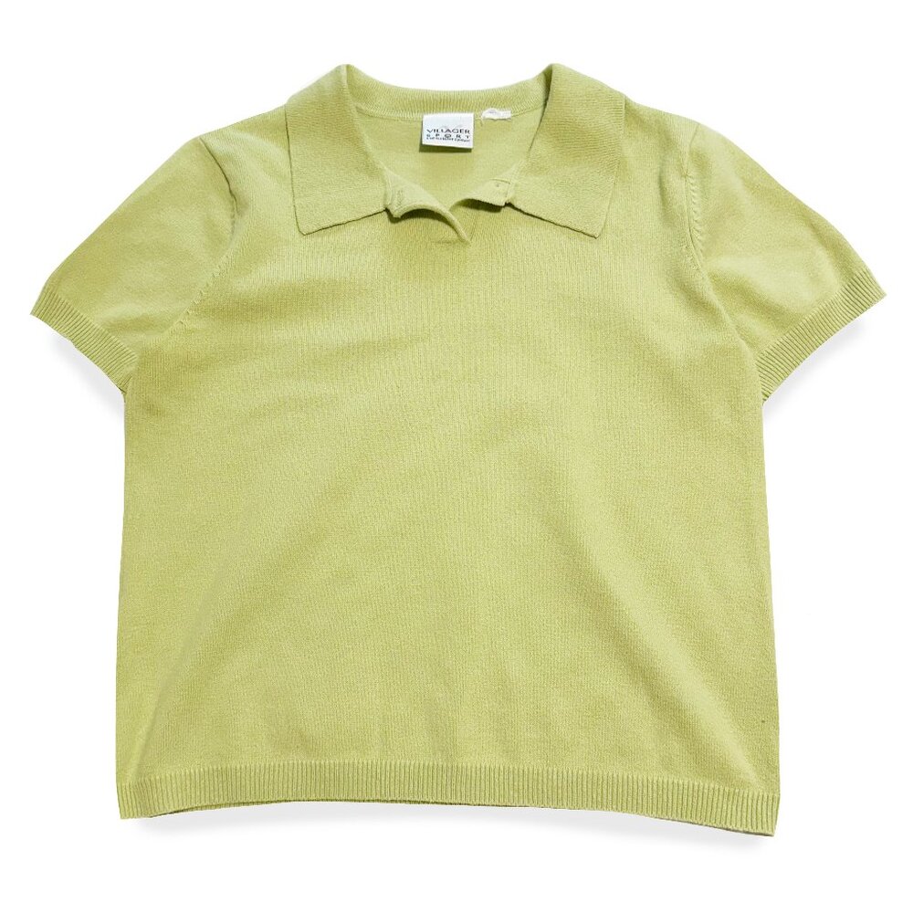 Secondhand Villager Sport, Green Collared Knit Shirt / 90's - Y2K Top